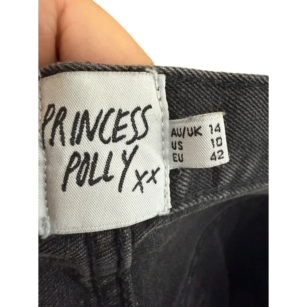 Princess Polly Crossover Black Jeans Light Wash Womens 10